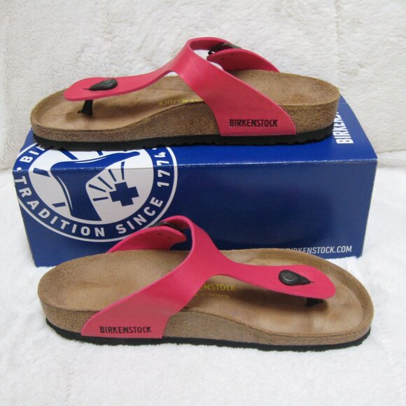 Birkenstock GIZEH Birko Flor Graceful Dark Pink 40 R US W 9 M 7 - Picture 5 of 10